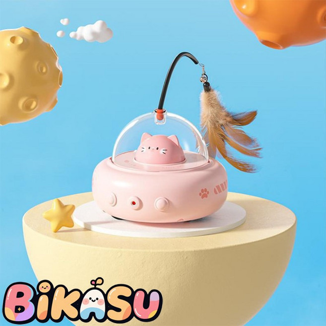 BIKASU 스마트 자동 고양이 장난감 장애물 회피 움직이는 자동장난감, 1개, 핑크