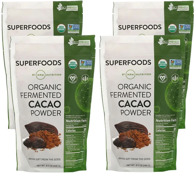 MRM뉴트리션 유기농 발효 카카오 분말 240g(8.5oz), 4개, 240g - 쿠팡