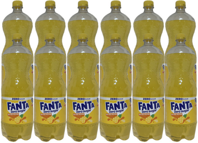 환타 제로 파인애플 탄산음료, 1.5L, 12개