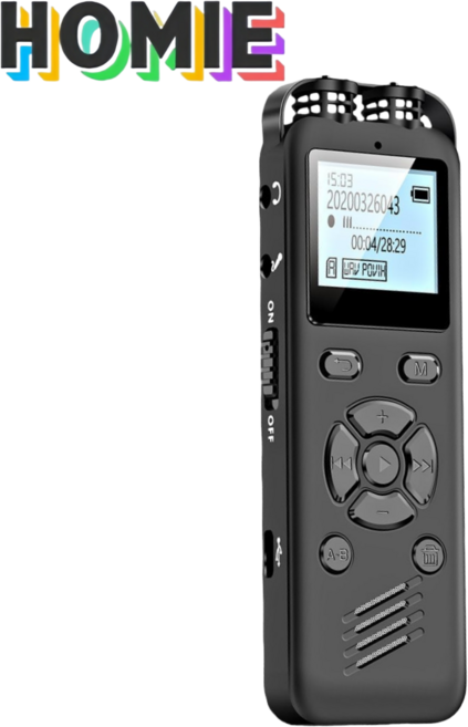 HOMIE 소형 휴대용 초고음질 노이즈캔슬링 녹음기 고성능 디지털녹음기 8GB, 블랙, RT7