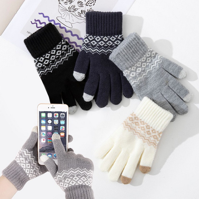 모니즈 데일리 포근 남녀공용 터치 니트장갑 컬러4종