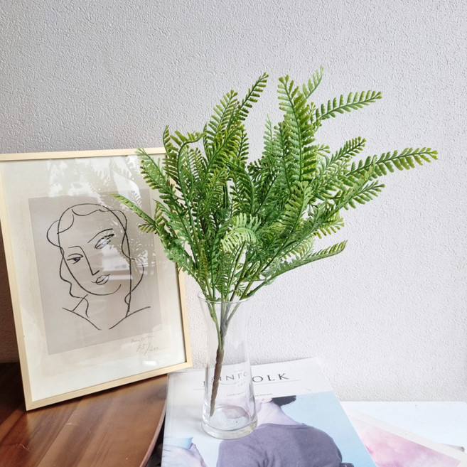 초록잎사귀 노무라 고사리 조화부쉬 장식, 1개