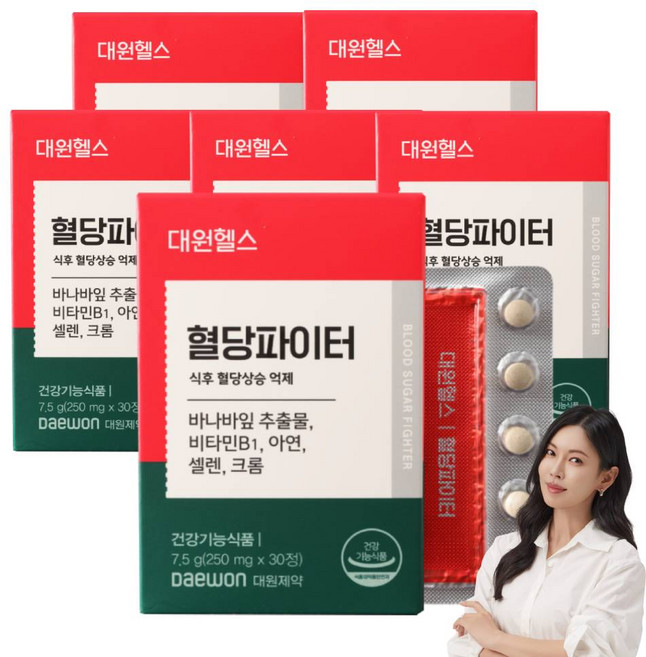 대원제약 대원헬스 혈당파이터 바나바잎추출물, 6박스, 30정