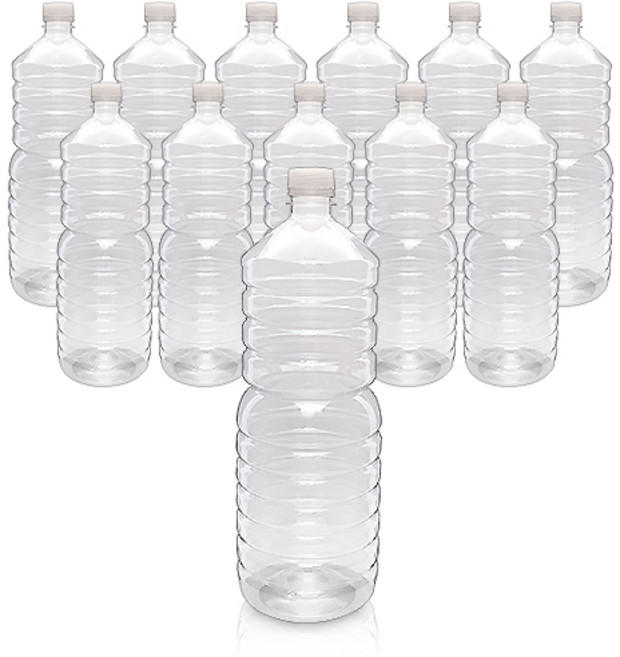 경진기업 페트병 생수병 1.8L 생수원형-30파이(A) 12개 마개 흰색