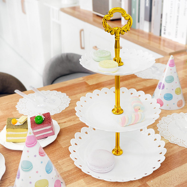 3단 원형 파티트레이 [화이트], 1개