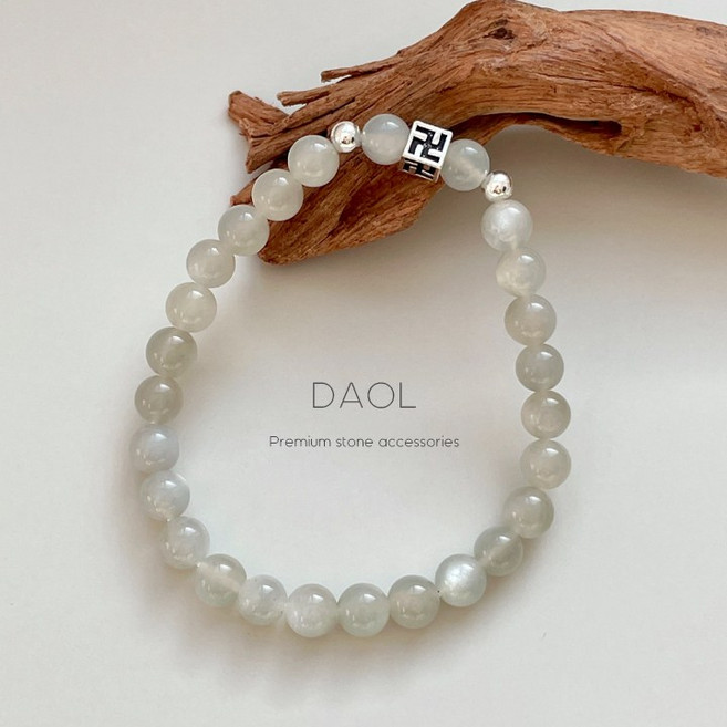 수호 안정 AA급 문스톤 6mm 만자 염주 팔찌
