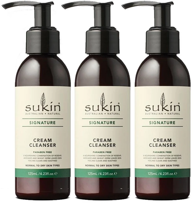 수킨(Sukin) 수킨 시그니쳐 크림 클렌져 125ml X 3개, 1세트, 375ml - 쿠팡