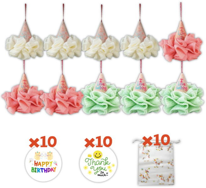 레몬라이프 아이스크림 샤워볼 구디백 답례품 세트, 10세트, 혼합