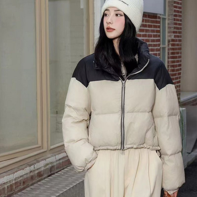 ORZQU 여성 겨울 방한 하이넥 패딩 디자인감 고급 숏패딩
