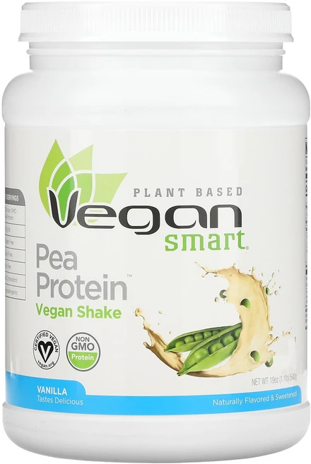건강챙기세요 VeganSmart 완두콩 단백질 식물성 셰이크 바닐라 540g(19oz) 백살까지오래오래, VeganSmart완두콩단백질식물성셰이크바닐라540g1, 540g, 1개 - 쿠팡