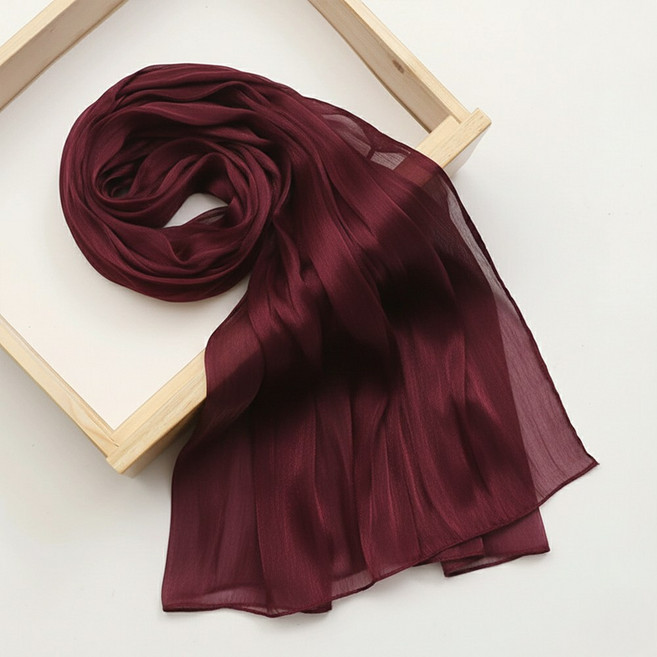 라뷰드 글로우 실키 롱 숄스카프 여성 고급 쉬폰 스카프 프리미엄 멀티 빅사이즈 머플러 데일리 레이어드 목도리 자외선 차단 무지 사각 워머 70X180cm