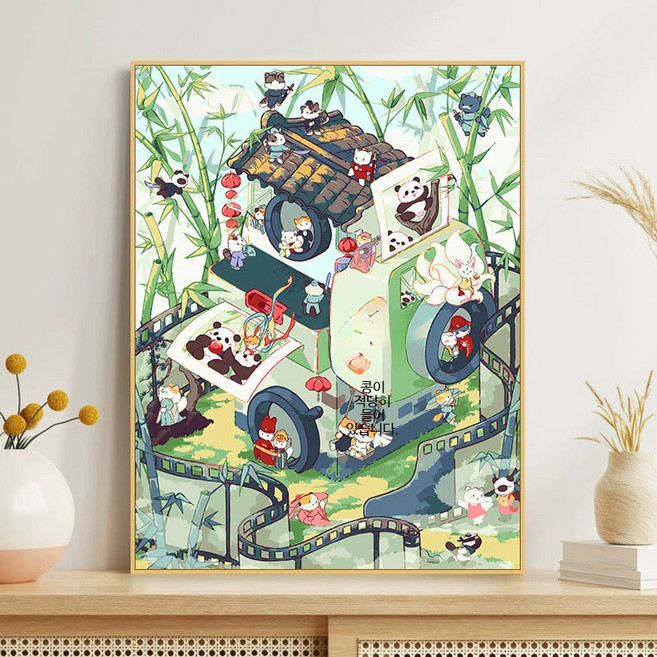 DIY 유화그리기 위메이크페인팅 로즈 아트 명화그리기, 1개, E30 50x60cm 내부 프레임+솔리드 백보드+안료+