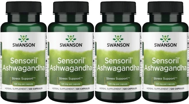 스완슨 센서릴 아슈와간다 125mg, 4개, 120정 - 쿠팡