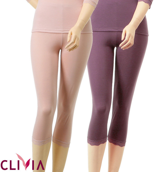 크리비아 크리비아 라이오셀섬유 레이스밴딩 7부내의 하의 cwi4703P