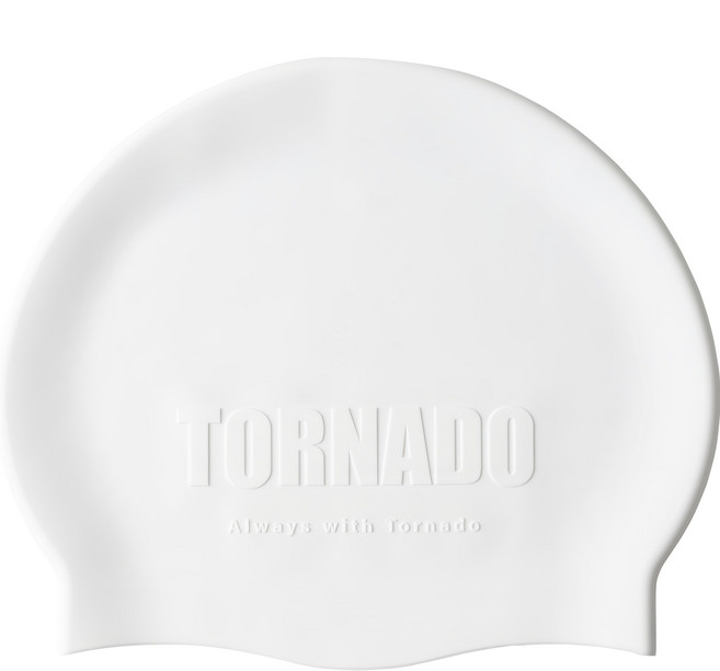 토네이도 양각 실리콘 수영모자 TC2000, WHITE, 1개
