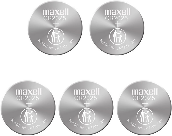 맥셀 CR 2025 수은전지 단추전지 리듐전지 건전지 3V 밧데리(1알), 1개, 5개입