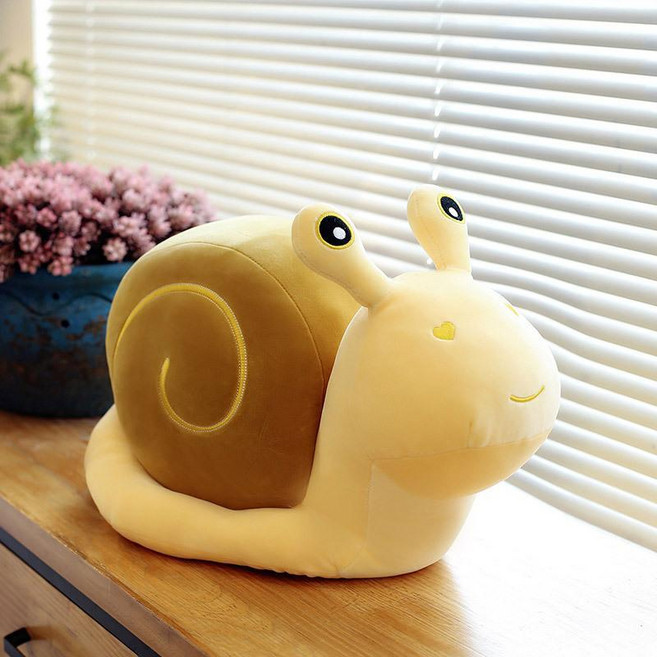 蝸牛可愛毛絨玩具 兒童安撫布偶 抱枕 禮物, 蝸牛 黃色, 1個, 48cm