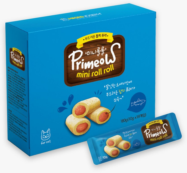 프리미요 미니롤롤 고양이 퓨레간식, 참치, 180g, 1개