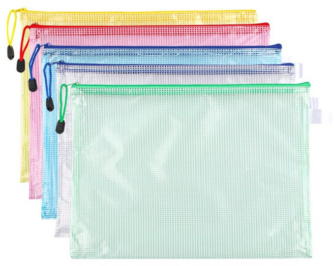 튼튼한 사무용 PVC 방수 파일 소품 보관 지퍼 파우치, B5, 5개