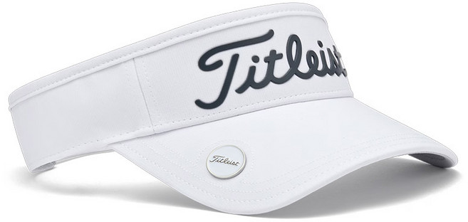 타이틀리스트 플레이어스 볼마커 바이저 TH25VPBMK 썬캡 아쿠쉬네트코리아 정품, 화이트/챠콜, 1개
