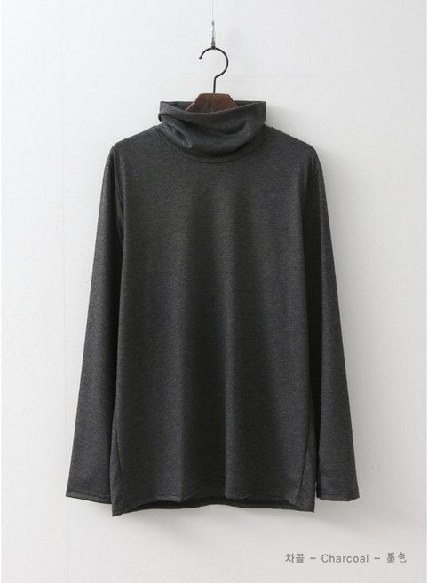 [아이엠수] 클릭 폴라 여성 공용 베이직 기본폴라 얇은긴팔 얇은폴라 미디 빅사이즈 실켓 부들 모달