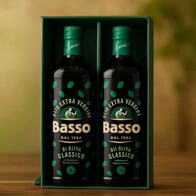 박스포장/유리병 바쏘 올리브오일 1L*2병 세트, 1세트, 2L