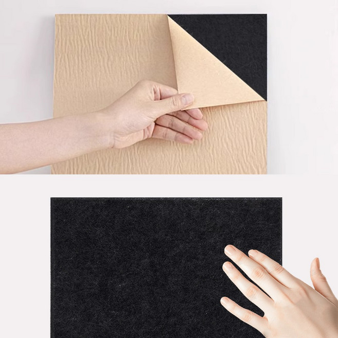 하루꿈 인테리어 방음판 접착식 방음재 흡음재 문소음방지 부착식 차음시트 벽지, 12개, 블랙