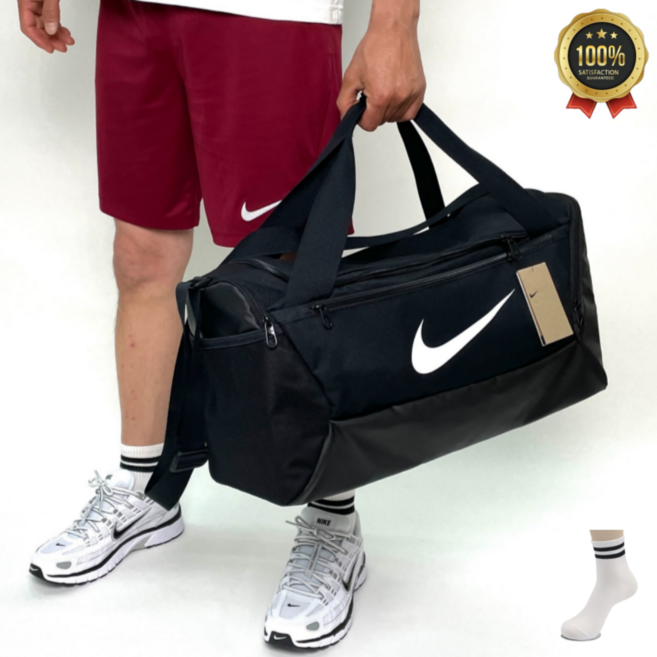나이키 더플백 더블백 크로스백 보스턴백 브라질리아 헬스 여행 운동 가방 (티티팜 양말 증정), 41L x 1개, 블랙, 1개