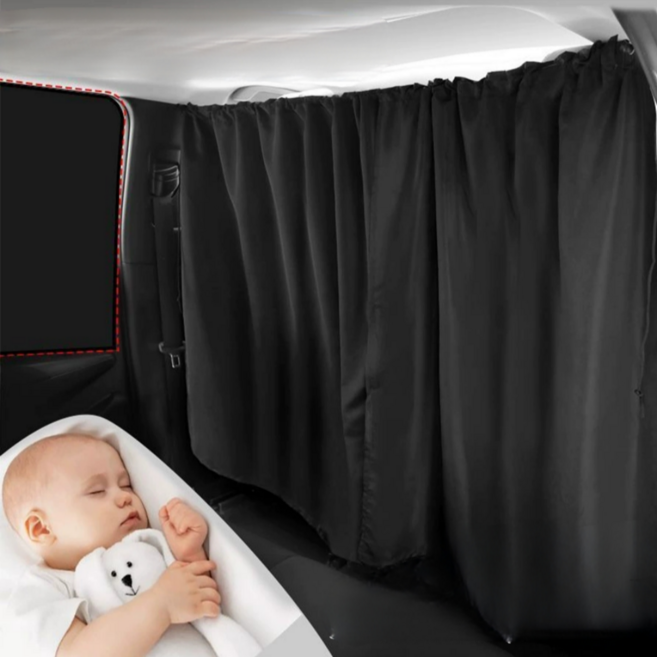 무이코 3P세트 차량용 프라이버시 커튼 햇빛가리개 차박커튼, 블랙, 1세트