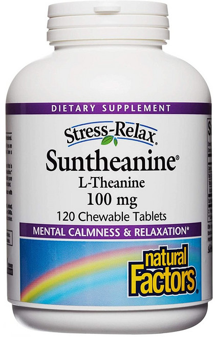 Stress-Relax Chewable Suntheanine L-Theanine 스트레스 릴렉스 선테아닌 엘 테아닌 100mg 120정, 1, 1개