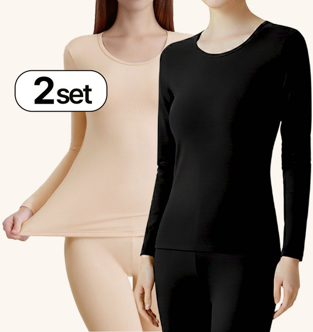 비브삭 여성 내복 기모 발열내의 상하 세트