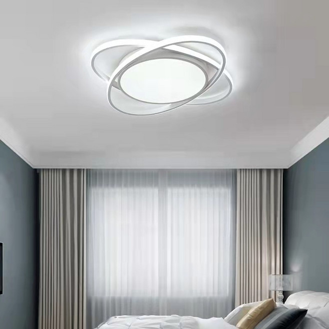 北歐風簡約LED吸頂燈, 白色60CM搖控90w, 1個