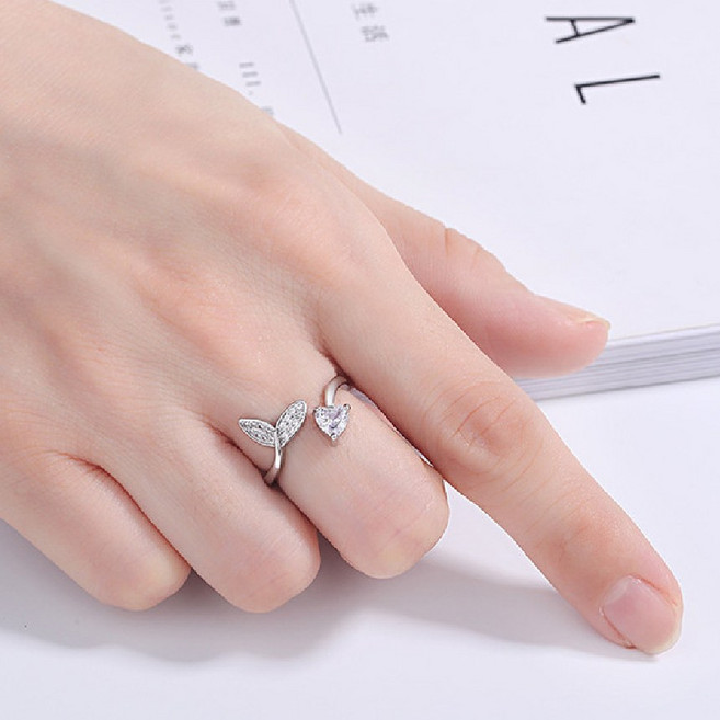 행운의 물고기 돌 고래 반지 은반지 레이어드 반지 우정링 재물운 행운 자식운 반지 모녀반지 실버925