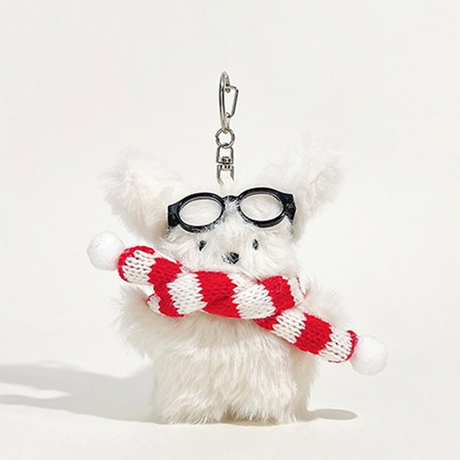 인형 우유퍼프 펜던트 키링, 1개, 키링_리플하트댕댕이