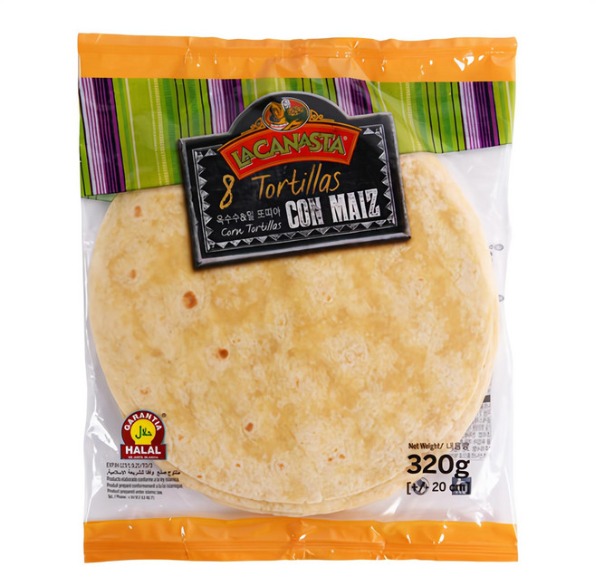 라카나스타 옥수수 앤 밀 또띠야 20cm, 320g, 1개