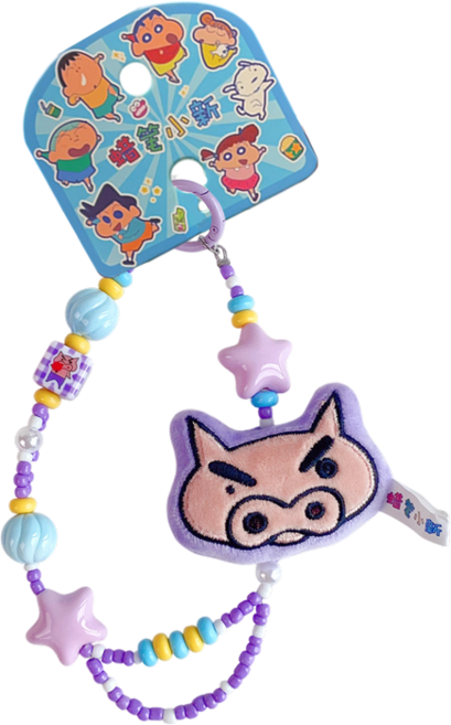 크레용신짱 정품 인형 스마트폰 스트랩 키링 열쇠고리, 1개, 부리부리대마왕