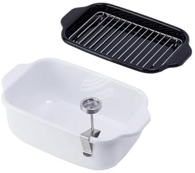 후지호로Fuji Horo 튀김냄비 법랑 사각형 계측기 포함 IH 대응 튀김 배트 스노코 화이트 TP20KW, 1개