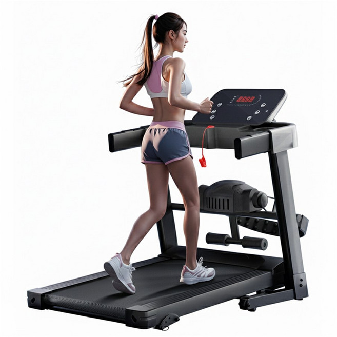 러닝트 하중150kg 경사조절 저소음 런닝머신 가정용 워킹머신, 런닝머신+마사지벨트+윗몸일으키기바, RNBAKJ028