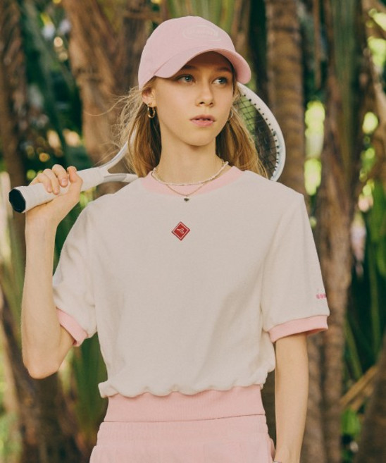 디아도라 카리나 테리 링거 반팔 티셔츠 우먼 D4222LRS61OWH 144368