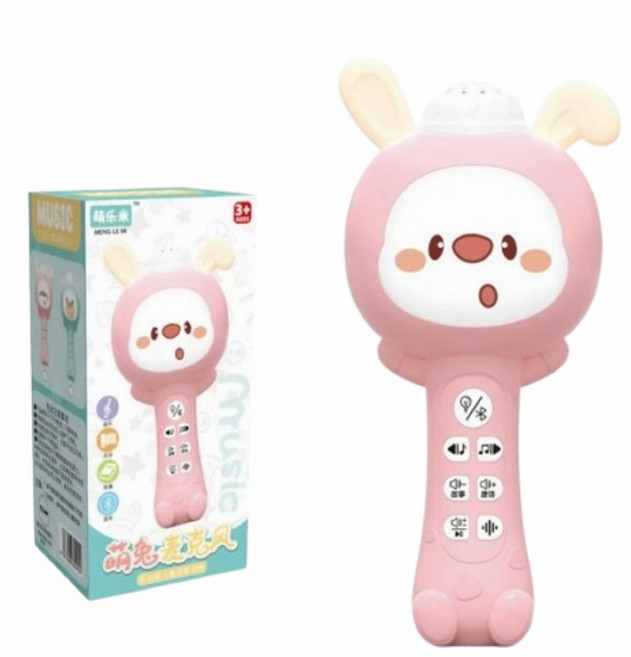 兒童卡拉OK音樂麥克風 學習唱歌玩具, 1個, 兔子(9271)(免電池)