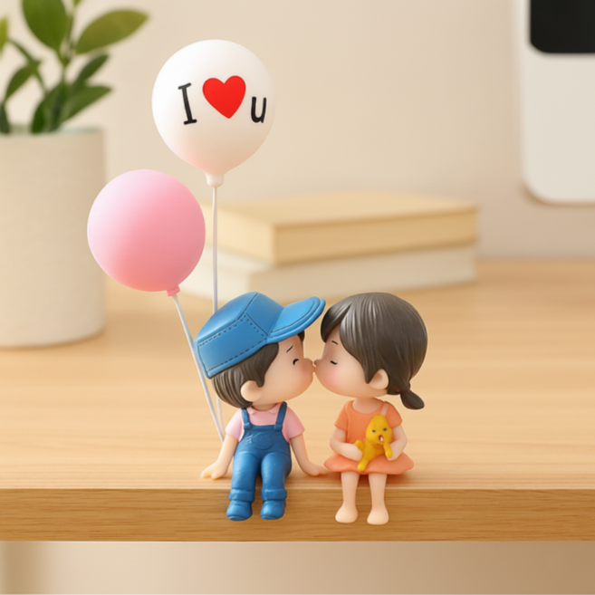귀여운 커플 풍선 다용도 인테리어 피규어