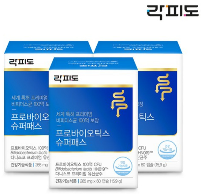 락피도 프로바이오틱스 슈퍼패스, 60정, 3개