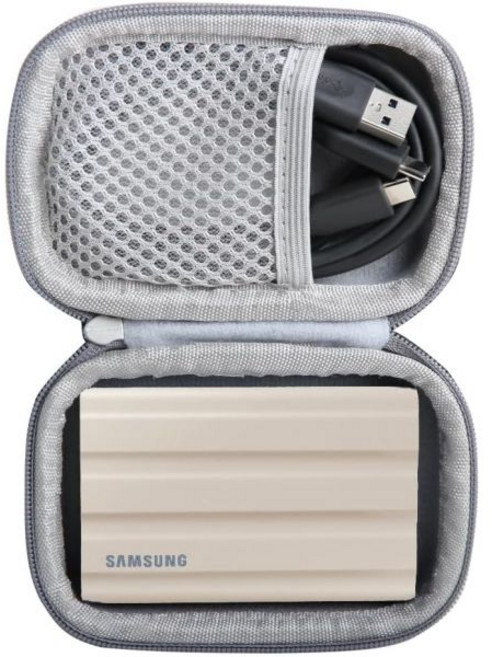 허밋쉘 하드 여행용 케이스 삼성 T7 쉴드 2TB 1TB 4TB 휴대용 SSD USB 3.2 Gen2 외장 솔리드 스테이트 드라이브 검정색 2개 드라이브용, Case for 1 Hard Drives_Grey