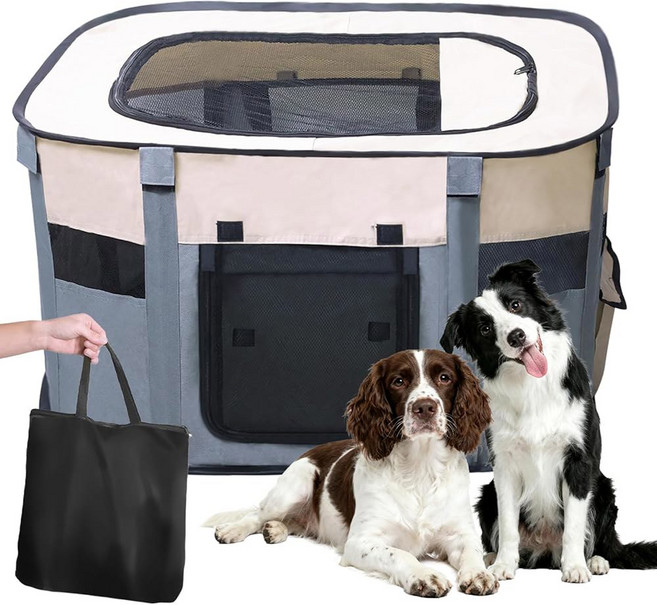 실내 실외 접이식 애완동물 텐트 커버 상자 케이스가 통기성 휴대용 방수 그늘막, Grey, 4, S(29" x 22" x 16")