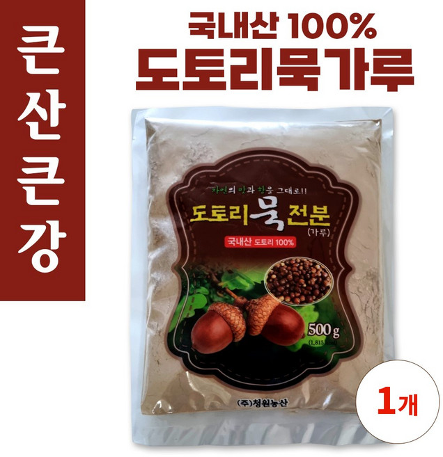 큰산큰강 국산 도토리가루%, 500g, 1개