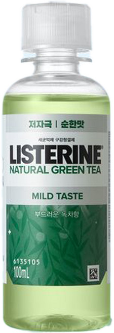 리스테린 내추럴 그린티 마일드 구강청결제, 100ml, 6개