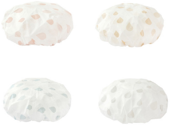 트레이드미 드라이 물방울 비닐 샤워캡, 블루, 1개