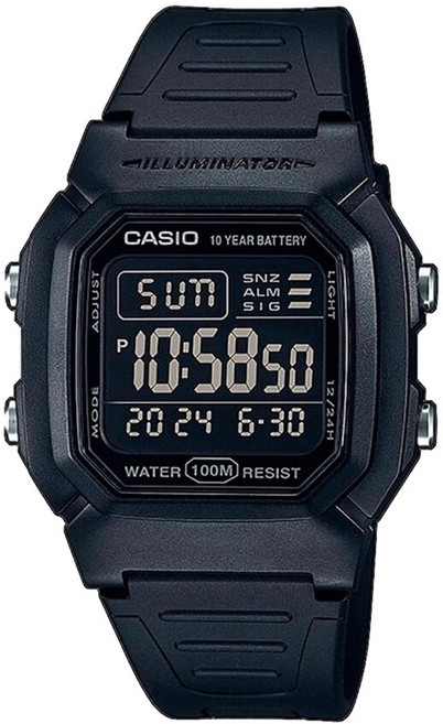 CASIO 카시오 W-800H-1B 우레탄밴드 디지털시계