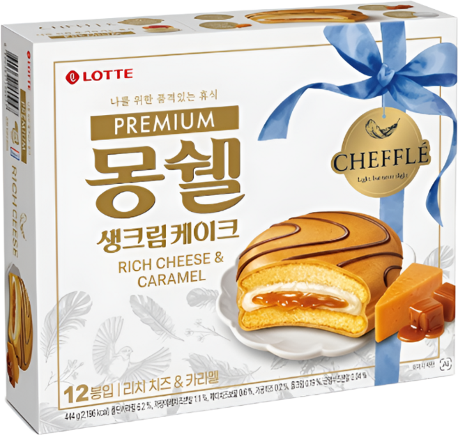 몽쉘 생크림케이크 리치치즈&카라멜, 1개, 444g