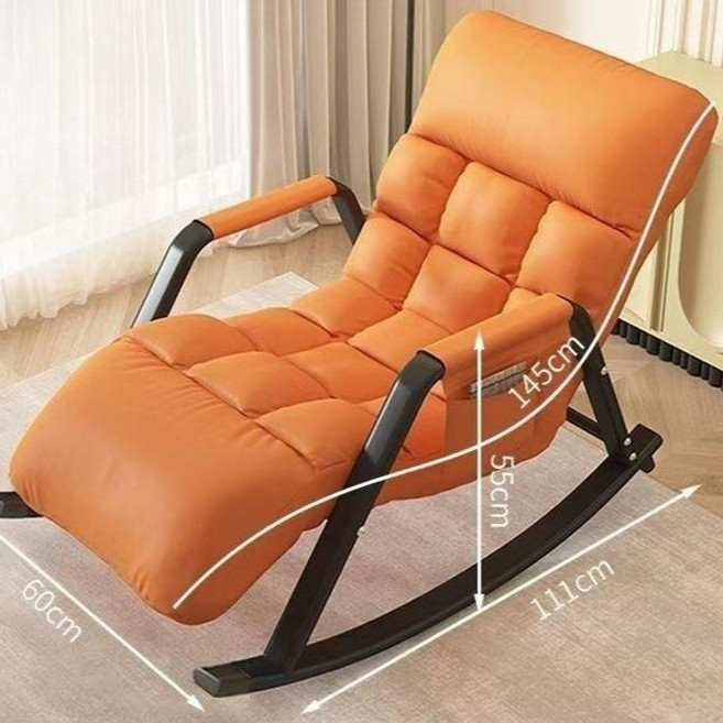 캠프밸리 각도조절 릴렉스 1인용 밀란소파 발받침 체어 세트 세탁가능, 오렌지 세탁가능, 검정색 탄소강 프레임